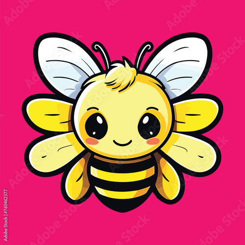 cute flying bee cute mascot cartoon