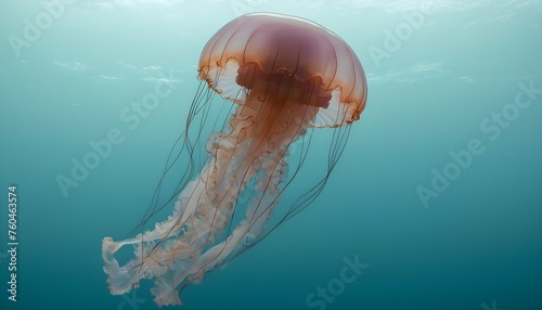 A Jellyfish Floating In A Serene Ocean Upscaled 3 © Shaista
