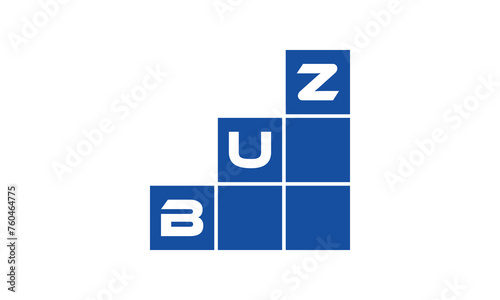 BUZ initial letter financial logo design vector template. economics, growth, meter, range, profit, loan, graph, finance, benefits, economic, increase, arrow up, grade, grew up, topper, company, scale