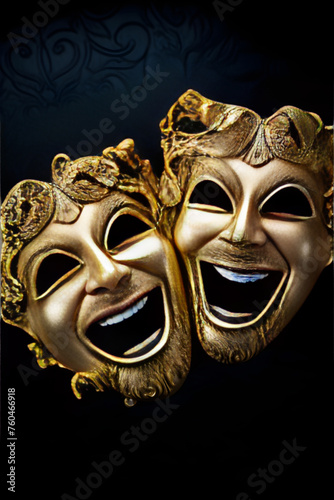The Timeless Duality of Drama: A Monochromatic Depiction of Classic Theatre Masks