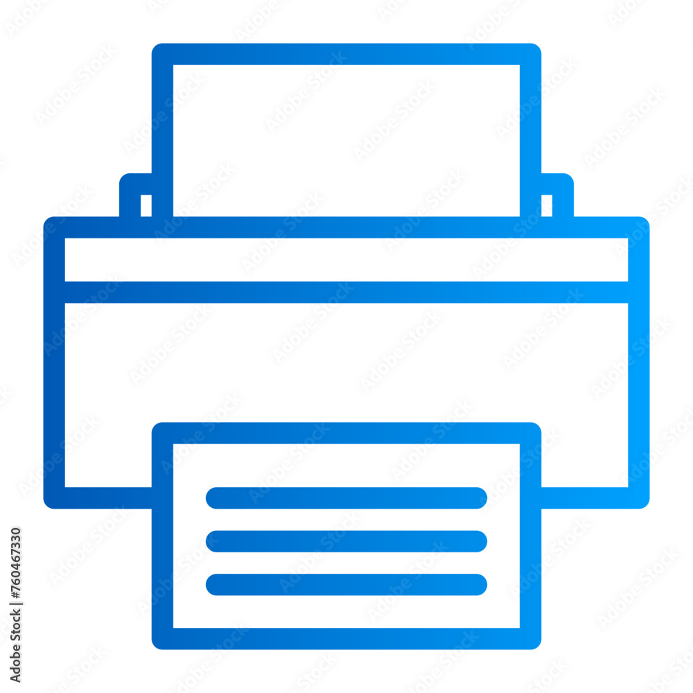 This is the Printer icon from the UX and UI icon collection with an Outline gradient style This is the Printer icon from the UX and UI icon collection with an Outline gradient style