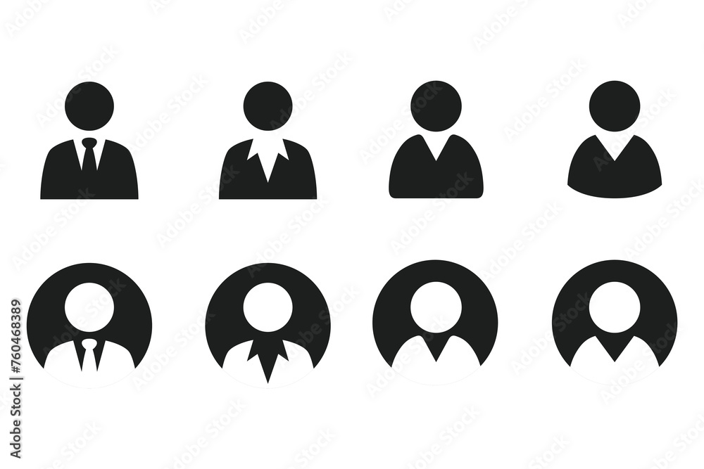 icon vector people or person. Set icon solid flat icon vector people or person. Set icon solid flat