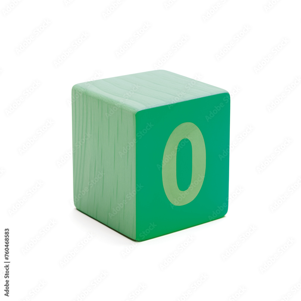 Number 0 in modern colors 3D cube font alphabet of wooden toy blocks Number 0 in modern colors 3D cube font alphabet of wooden toy blocks