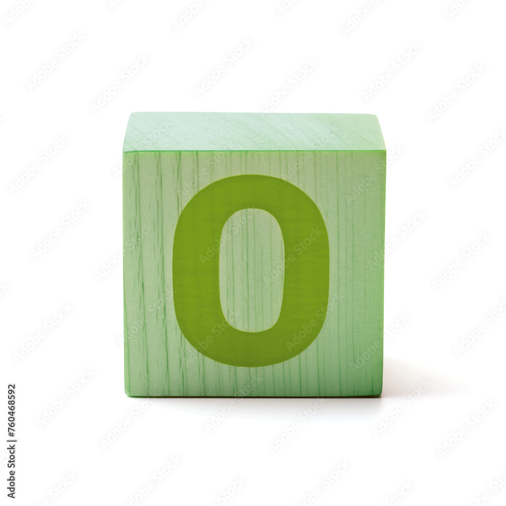 Number 0 in modern colors 3D cube font alphabet of wooden toy blocks Number 0 in modern colors 3D cube font alphabet of wooden toy blocks
