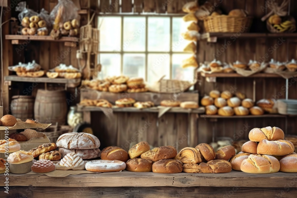 Bakery factory mockup. Sweet work. Generate Ai