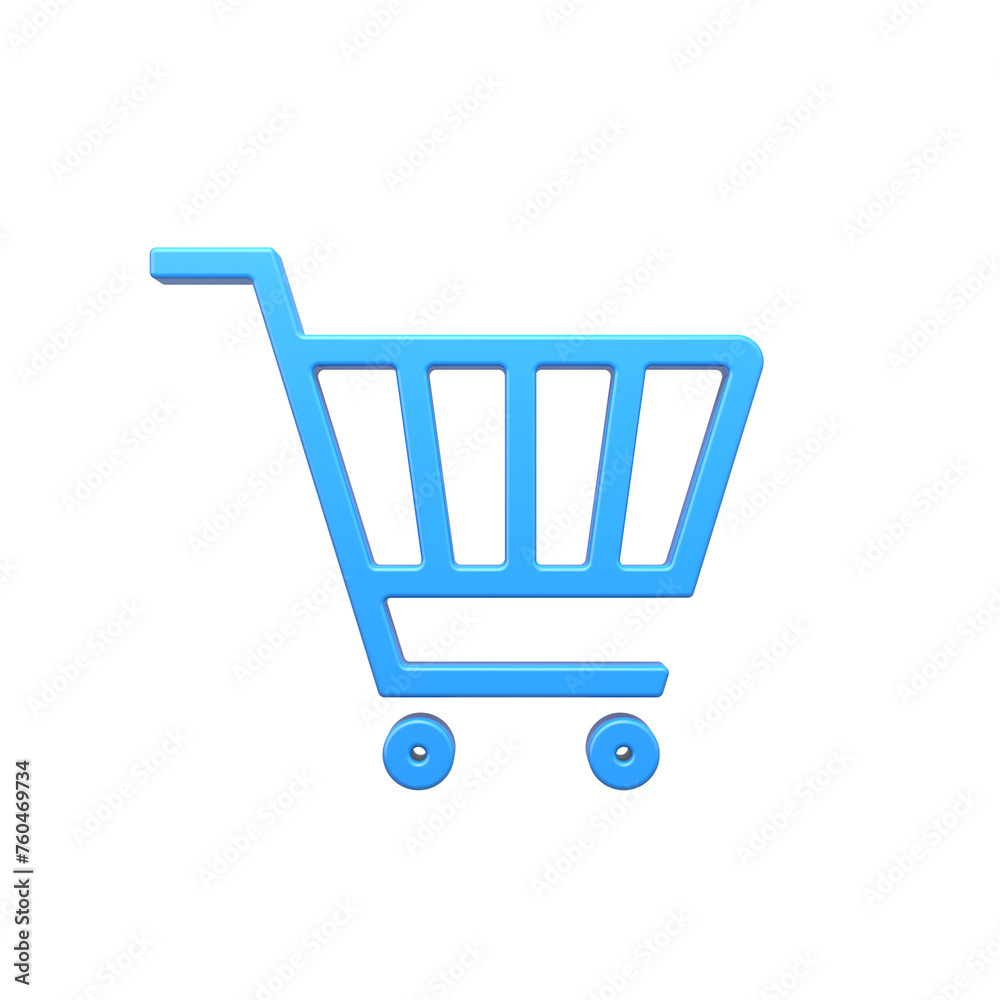 Shopping cart icon 3d render isolate on white background. Shopping cart icon 3d render isolate on white background.