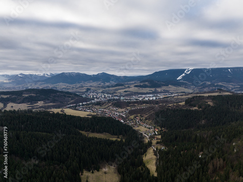 Aerial view of the town of Dolny Kubin in Slovakia photo