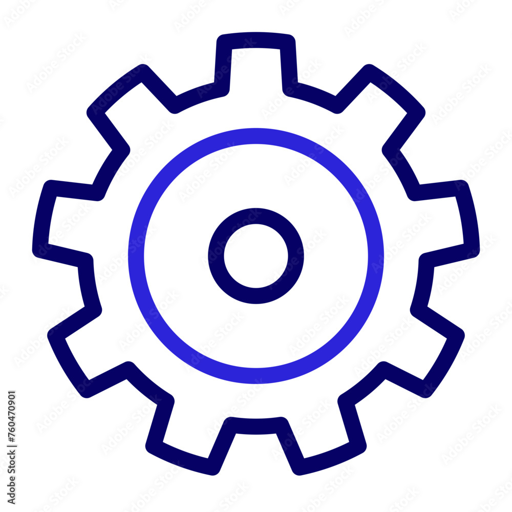 This is the Gear icon from the UX and UI icon collection with an Outline color style