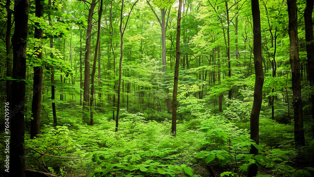 A serene and lush green forest with vibrant foliage, inviting a peaceful walk in the beauty of nature. A serene and lush green forest with vibrant foliage, inviting a peaceful walk in the beauty of nature.