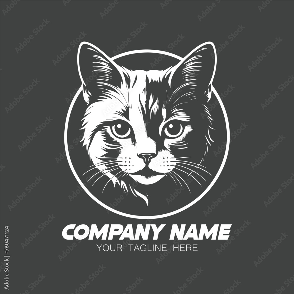 a head cat logo company vector image a head cat logo company vector image
