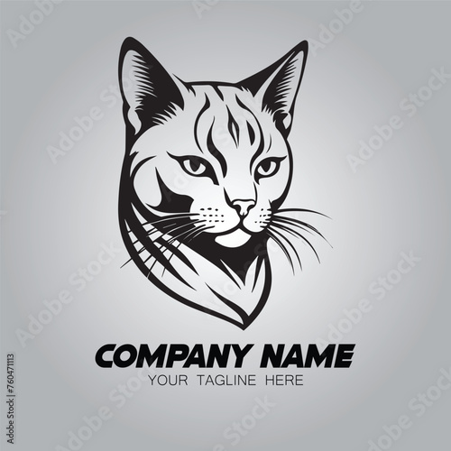 a head cat logo company vector image © Badi