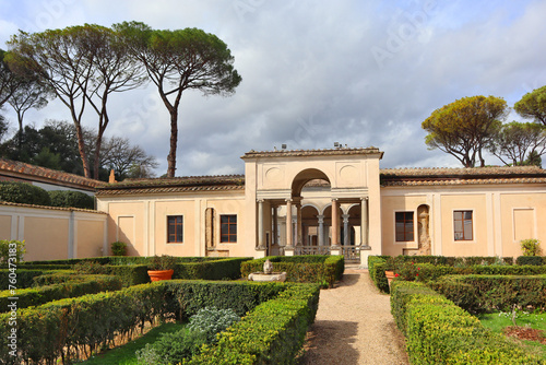 Patio of National Etruscan Museum of Villa Giulia in Rome, Italy photo