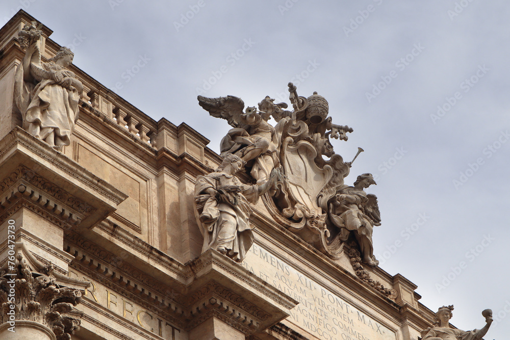 Fragment of Trevi Fountain in Rome, Italy	
