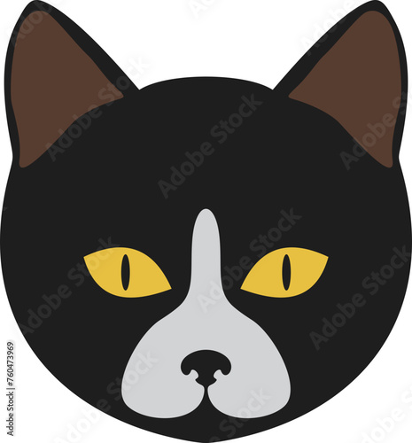 Bilde på lerret Manx cat head illustration