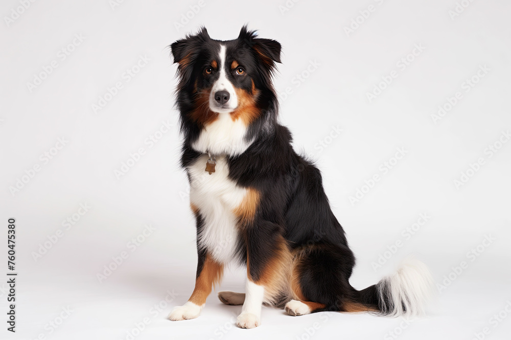 border collie on a white background