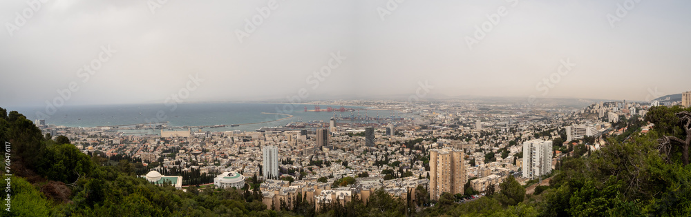 Panoramic view of the city of Haifa