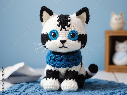 Do-it-yourself pet knitted from yarn. Amigurumi. © Sahaidachnyi Roman