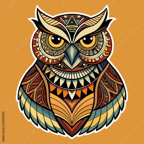 Feathers of Fate - Design a t-shirt sticker showcasing an owl with intricate patterns on its feathers, accompanied by a poetic ode to the owl as a symbol of fate and destiny