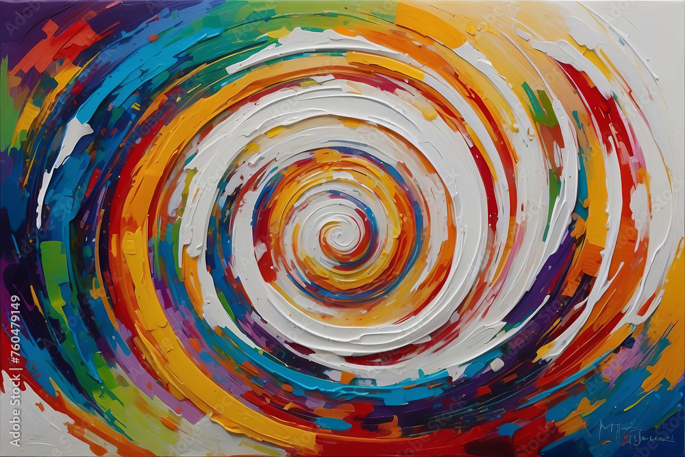 Swirl Pristine white canvas as colorful strokes emerge, swirling and converging to form an enchanting spiral of vibrant energy Swirl Pristine white canvas as colorful strokes emerge, swirling and converging to form an enchanting spiral of vibrant energy