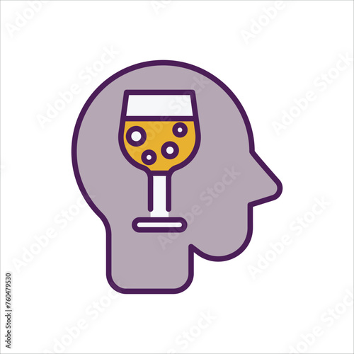 Alcoholism icon editable stock vector stock