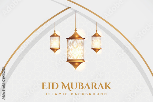 Vector elegant luxury ramadan, eid al fitr, islamic background decorative greeting card with white islamic style and islamic pattern decorative style ramadan greeting card