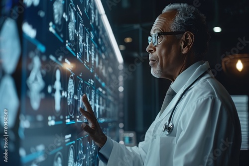 A doctor using AI Technology decision support systems. photo