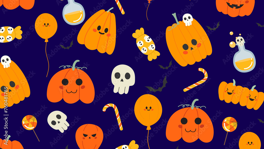 halloweenseamless pattern with monsters halloweenseamless pattern with monsters