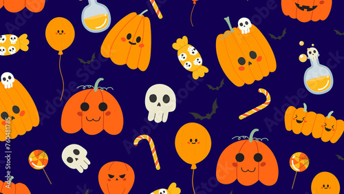 halloweenseamless pattern with monsters