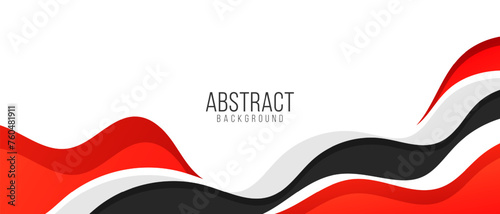 Modern black and red banner background. Graphic design banner pattern background template with dynamic wave shapes.