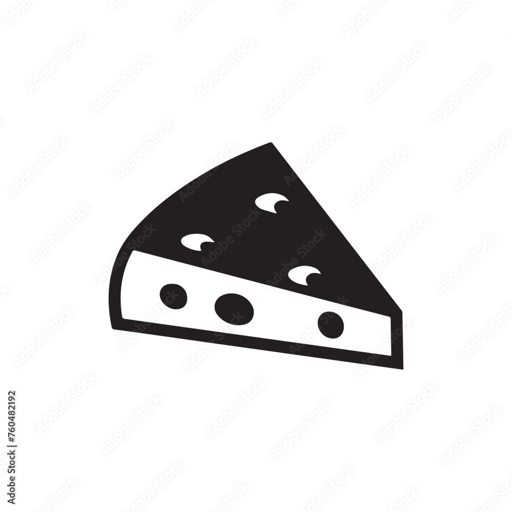 Cheese icon. Black icon on white background. Vector illustration Cheese icon. Black icon on white background. Vector illustration