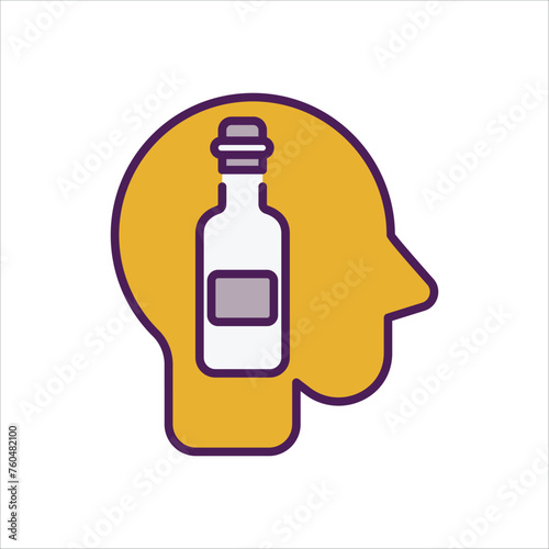 Alcoholism icon editable stock vector stock