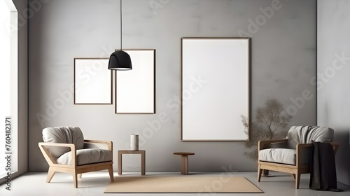 Vista de marcos de fotos con decoración del hogar y diseño de interiores.
