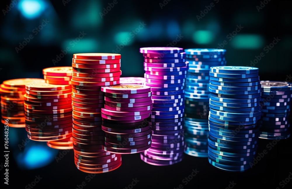 Stack of Casino Chips on Table in Front of Roulette Wheel: Gambling and Entertainment Conceptm,Pile of Casino Chips and Dice on the Table: Gambling and Entertainment Concept
Stack of Casino Chips on Table in Front of Roulette Wheel: Gambling and Entertainment Conceptm,Pile of Casino Chips and Dice on the Table: Gambling and Entertainment Concept