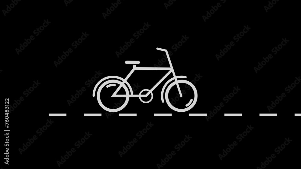 Fototapeta premium Bicycle icon on white background illustration.