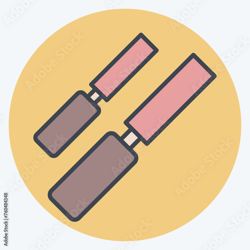 Icon Wood Chisel. related to Carpentry symbol. color mate style. simple design editable. simple illustration