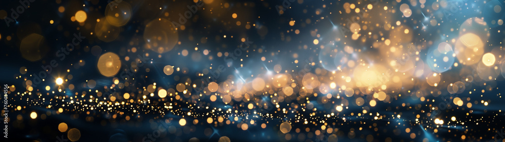 Sparkling Gold Lights on a Dark Blue Canvas Sparkling Gold Lights on a Dark Blue Canvas
