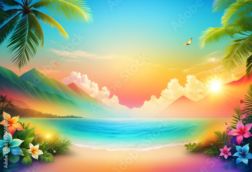 Summer Gradient Wallpaper  Gradient  Wallpaper  Summer  Seasonal  Sunny  Warm  Bright  Vibrant  Colorful  Relaxing  Tropical  Beach  Vacation  Leisure  AI Generated