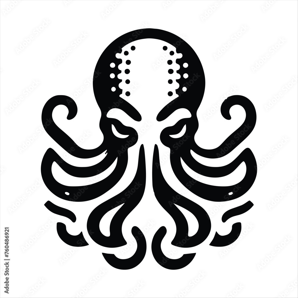 Tentacles of an octopus. Hand drawn vector illustration in engraving technique isolated on white background.