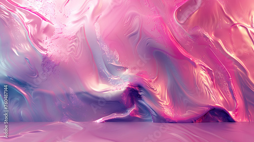 realistic plaster wall with painted ethereal liquid texture - pink, iridescent, chromatic aberration, beautiful, reflective, neon, fortnite, enticing