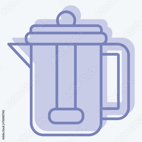 Icon French Press. related to Coffee symbol. two tone style. simple design editable. simple illustration