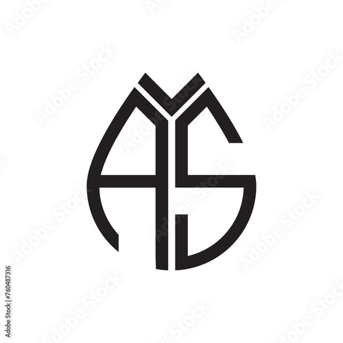 AS letter logo design.AS creative initial AS letter logo design . AS creative initials letter logo concept.