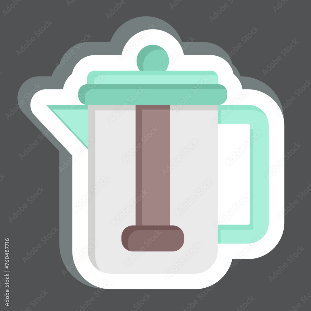 Sticker French Press. related to Coffee symbol. simple design editable. simple illustration Sticker French Press. related to Coffee symbol. simple design editable. simple illustration