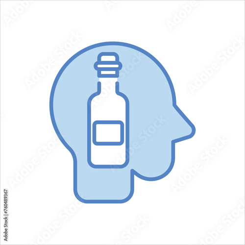 Alcoholism icon editable stock vector stock