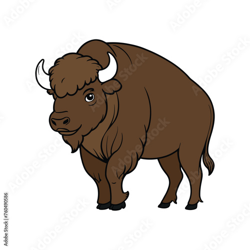 American Strong Buffalo, Bison Illustration, vector