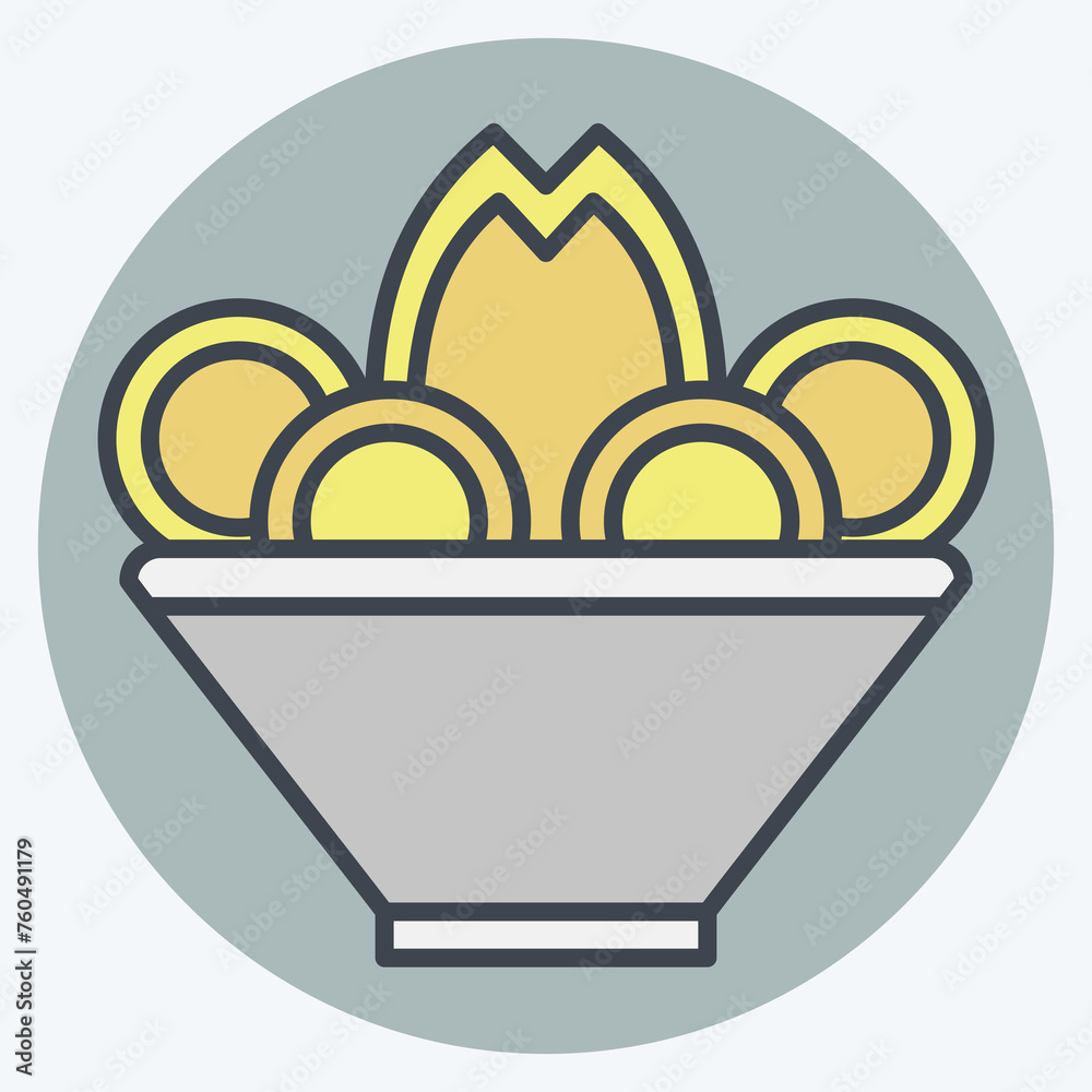 Icon Pelmeni. related to Russia symbol. color mate style. simple design editable. simple illustration Icon Pelmeni. related to Russia symbol. color mate style. simple design editable. simple illustration