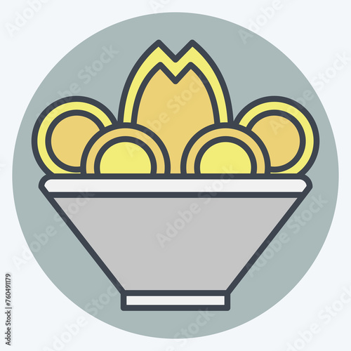 Icon Pelmeni. related to Russia symbol. color mate style. simple design editable. simple illustration