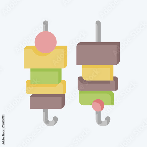 Icon Shashlik. related to Russia symbol. flat style. simple design editable. simple illustration