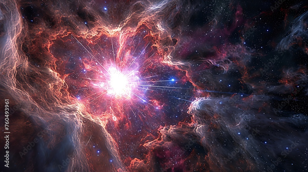 The Ethereal Beauty of a Cosmic Ray Burst: Captivating Celestial Chaos
