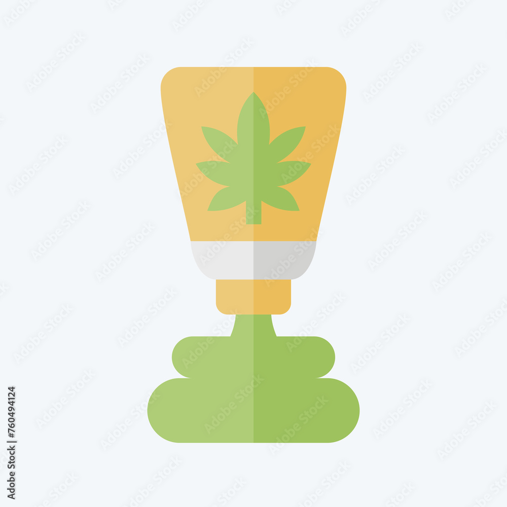 Icon CBD Cream. related to Cannabis symbol. flat style. simple design editable. simple illustration Icon CBD Cream. related to Cannabis symbol. flat style. simple design editable. simple illustration