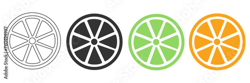 Orange flat icon. Illustration isolated on white background vector ilustration.
